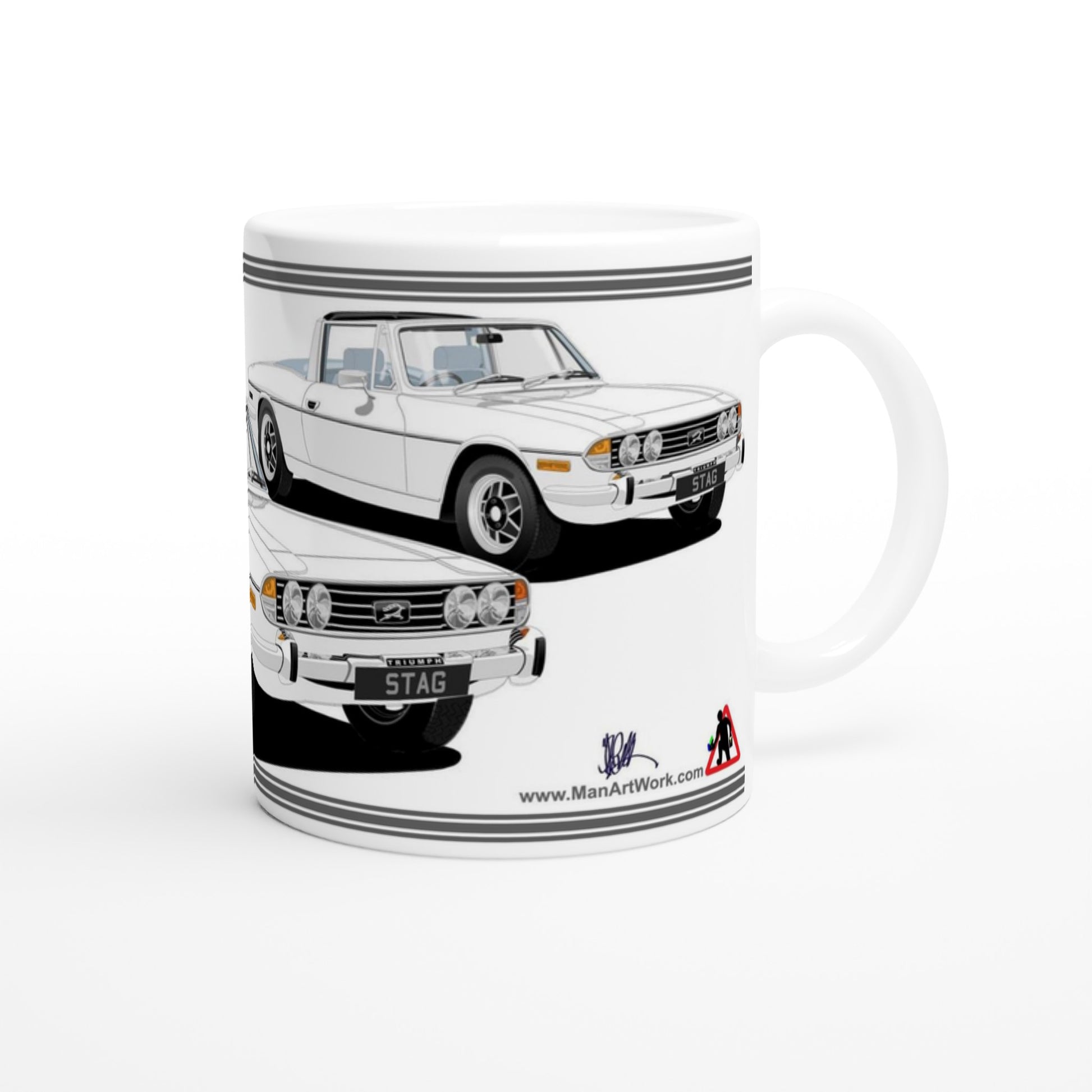 Triumph Stag  White and Blue 73-75 Car Mug