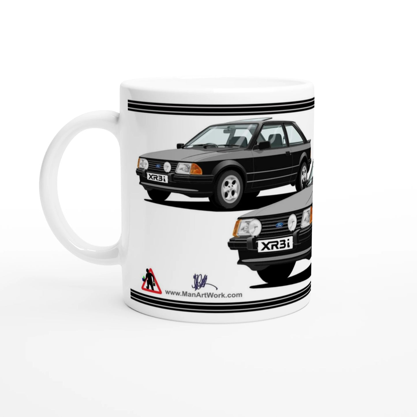 Ford Escort Mk3 XR3i in Black Art Mug
