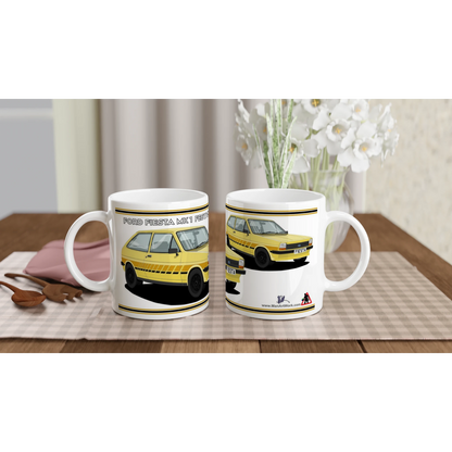 Ford Fiesta Mk1 Festival in Yellow Art Mug