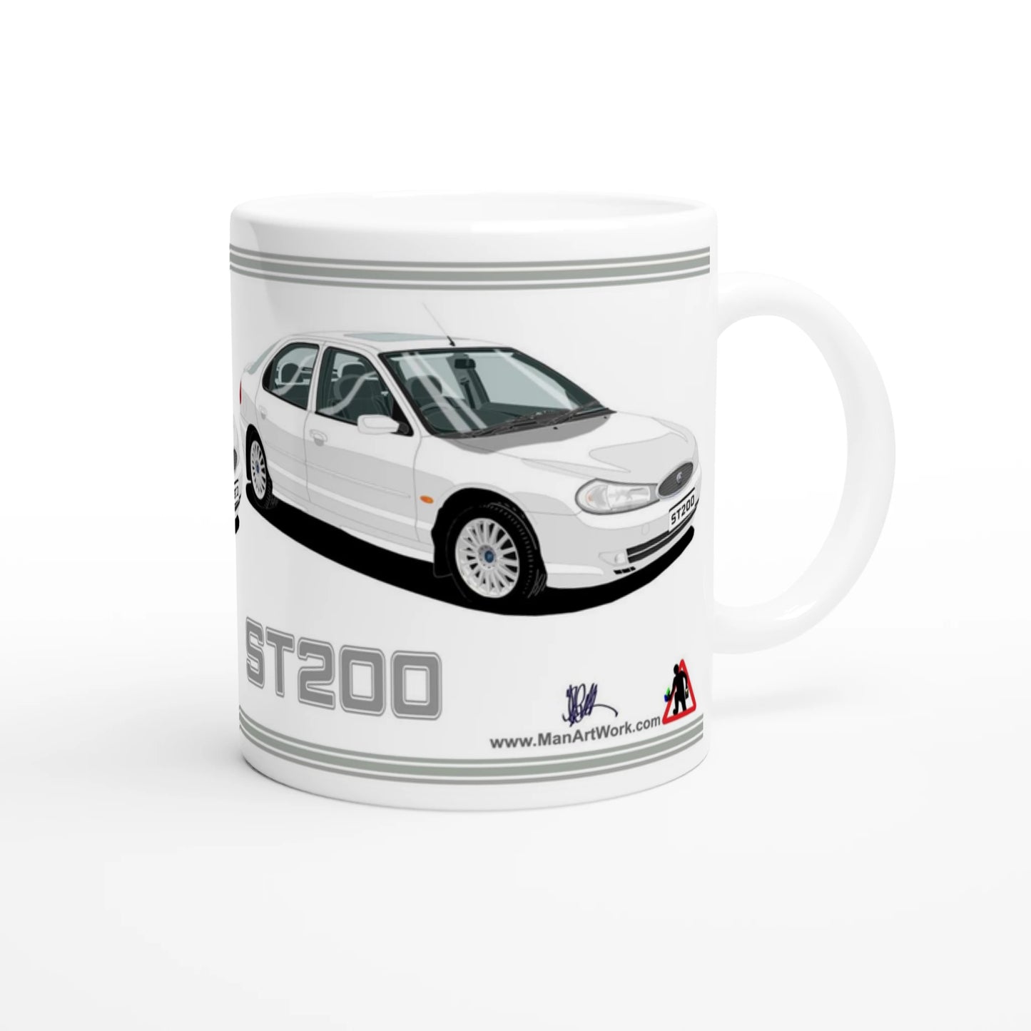 Ford Mondeo ST200 Hatchback in White Art Mug