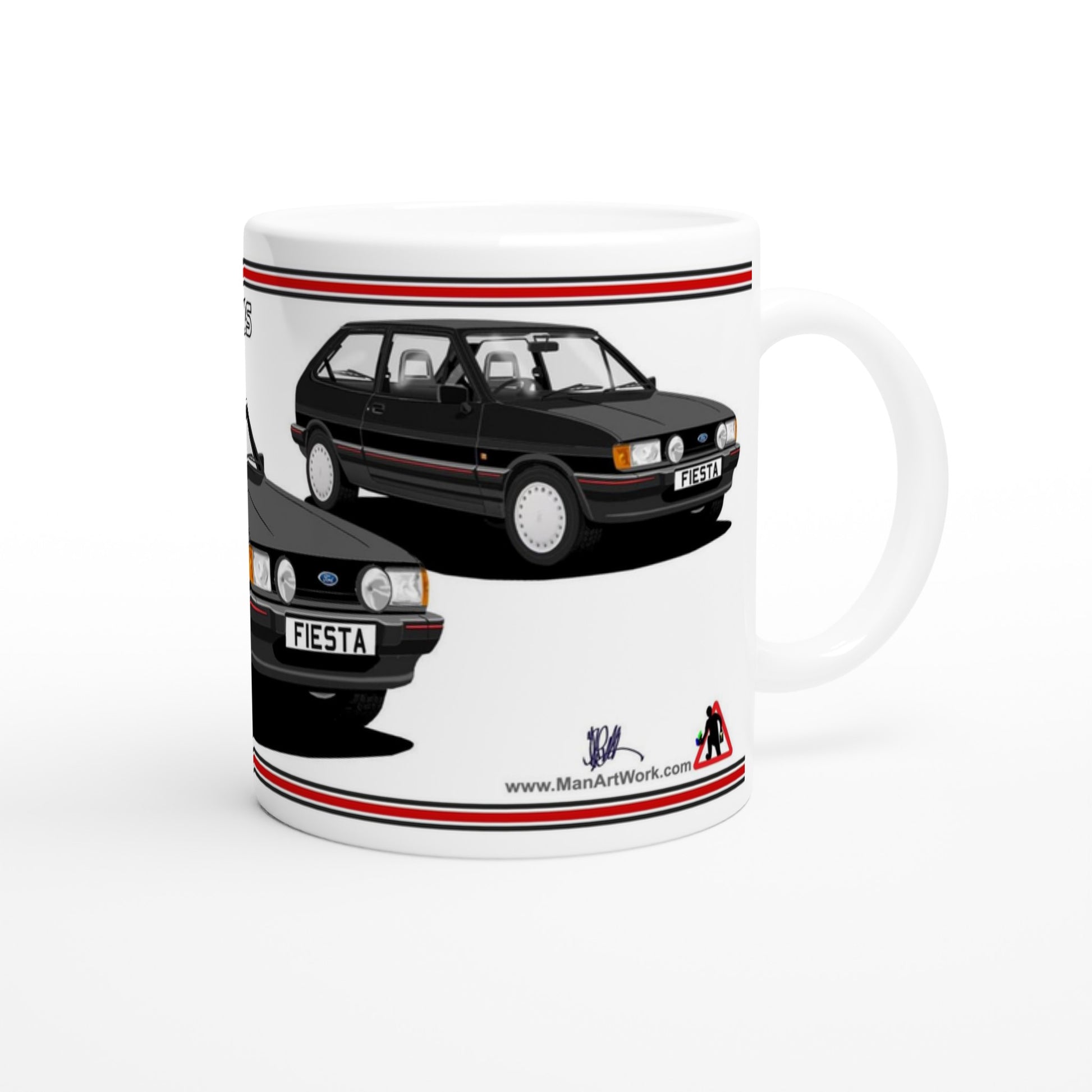 Ford Fiesta Mk2 1.4S in Black Art Mug