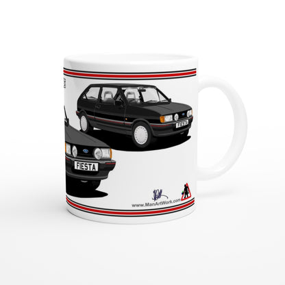 Ford Fiesta Mk2 1.4S in Black Art Mug