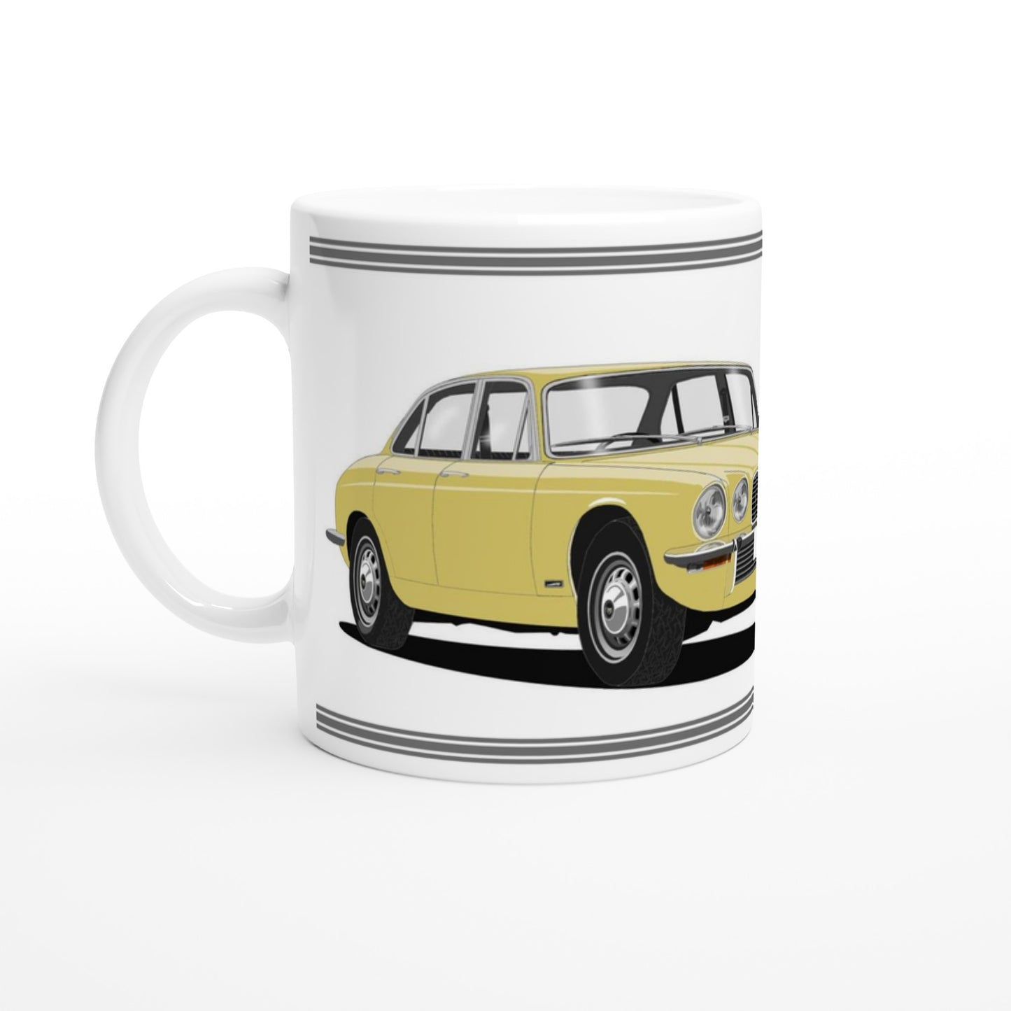 Jaguar XJ6 Mk2 in Yellow Art Mug