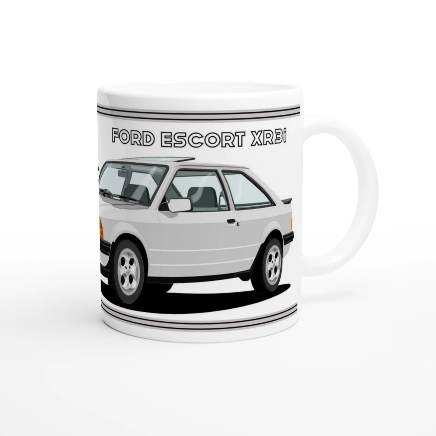 Ford Escort Mk3 XR3i in Silver Art Mug