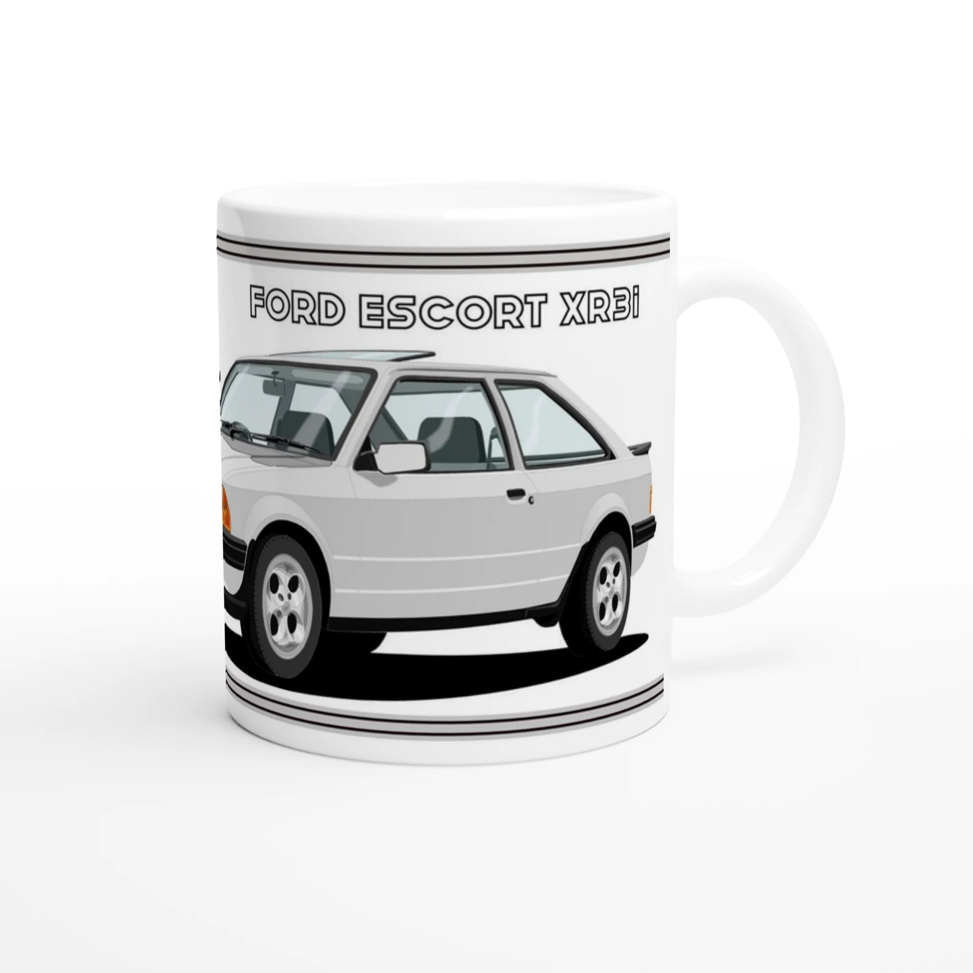 Ford Escort Mk3 XR3i in Silver Art Mug