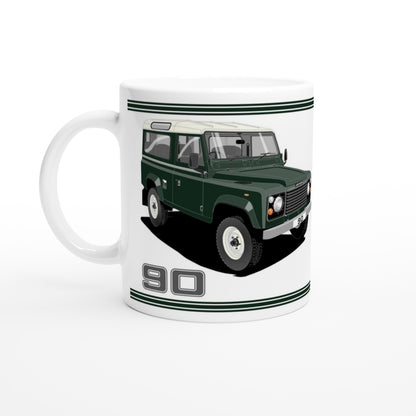 Land Rover 90 7 seater in Green  Art Mug