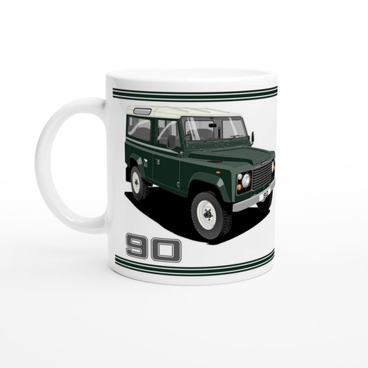 Land Rover 90 7 seater in Green  Art Mug