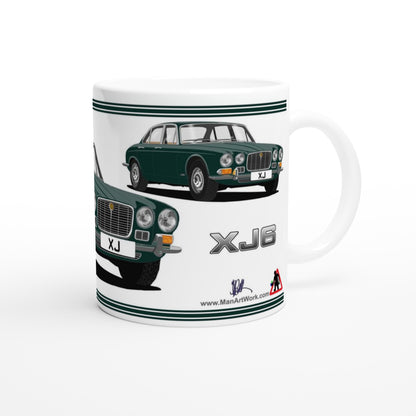 Jaguar XJ6 Mk1 in Dark-Green Art Mug