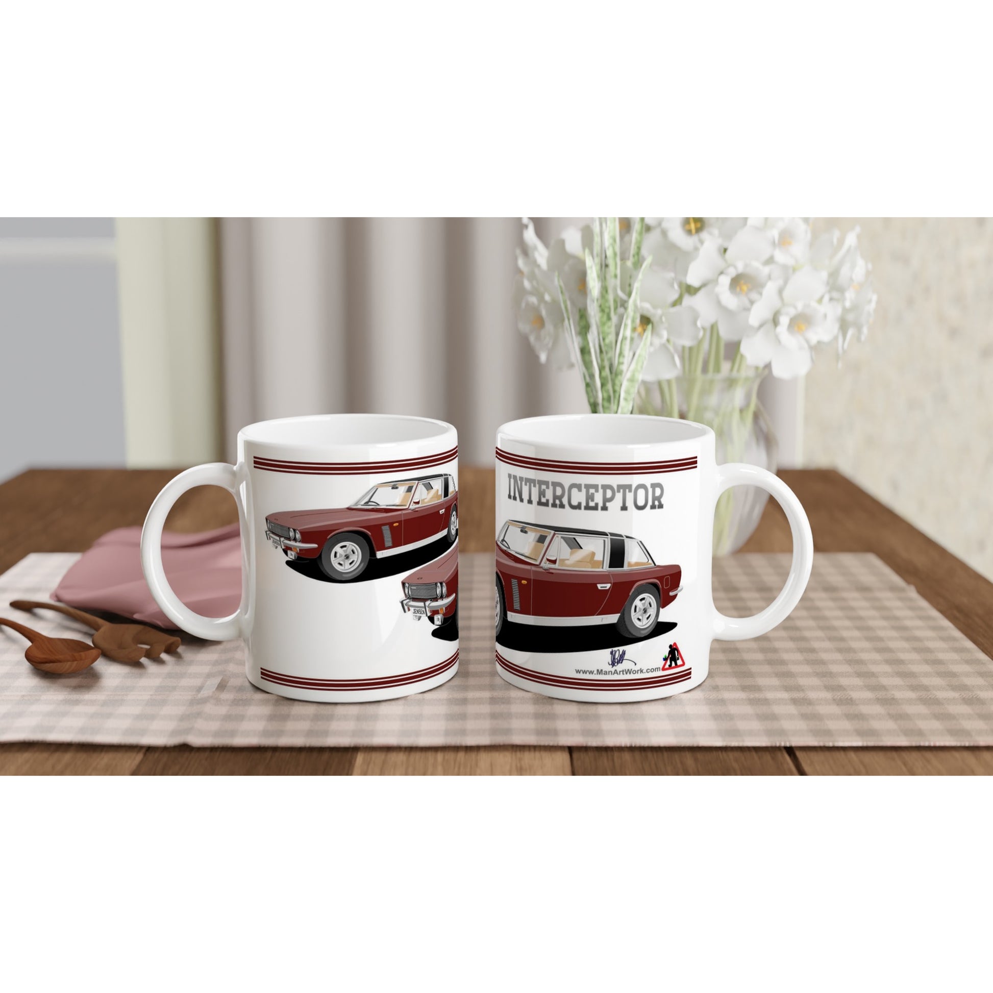 Jensen Interceptor Mk3 Coupe in Red Art Mug