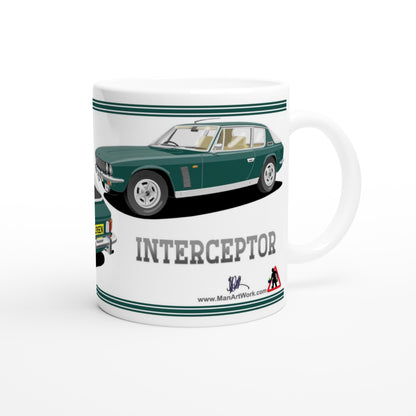 Jensen Interceptor Mk3 in Green Art Mug