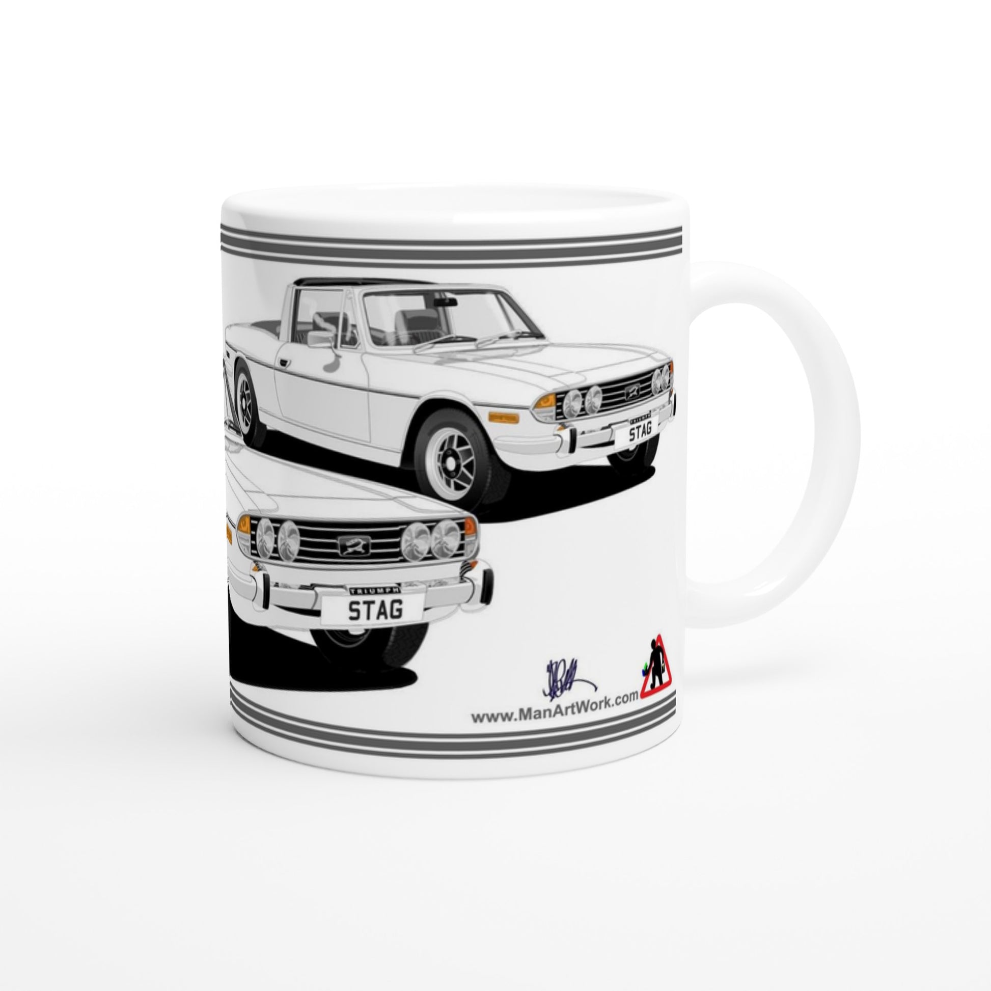 Triumph Stag  White and Black 73-75 Car Mug