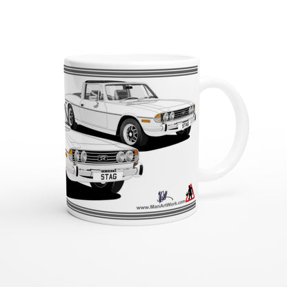Triumph Stag  White and Black 73-75 Car Mug