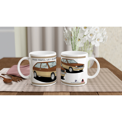 Ford Fiesta Mk1 Sandpiper in Brown Art Mug