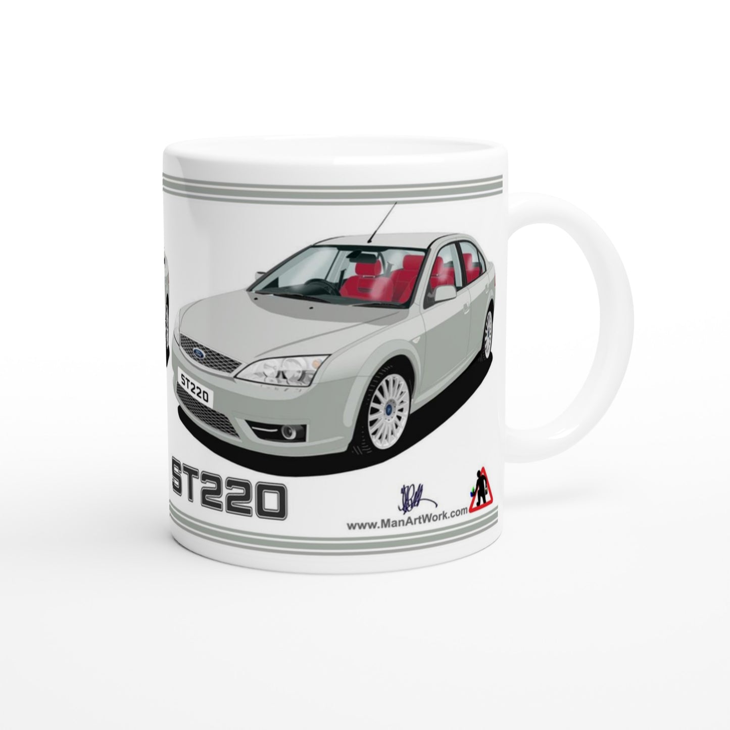 Ford Mondeo ST220  in Silver & Red Art Mug