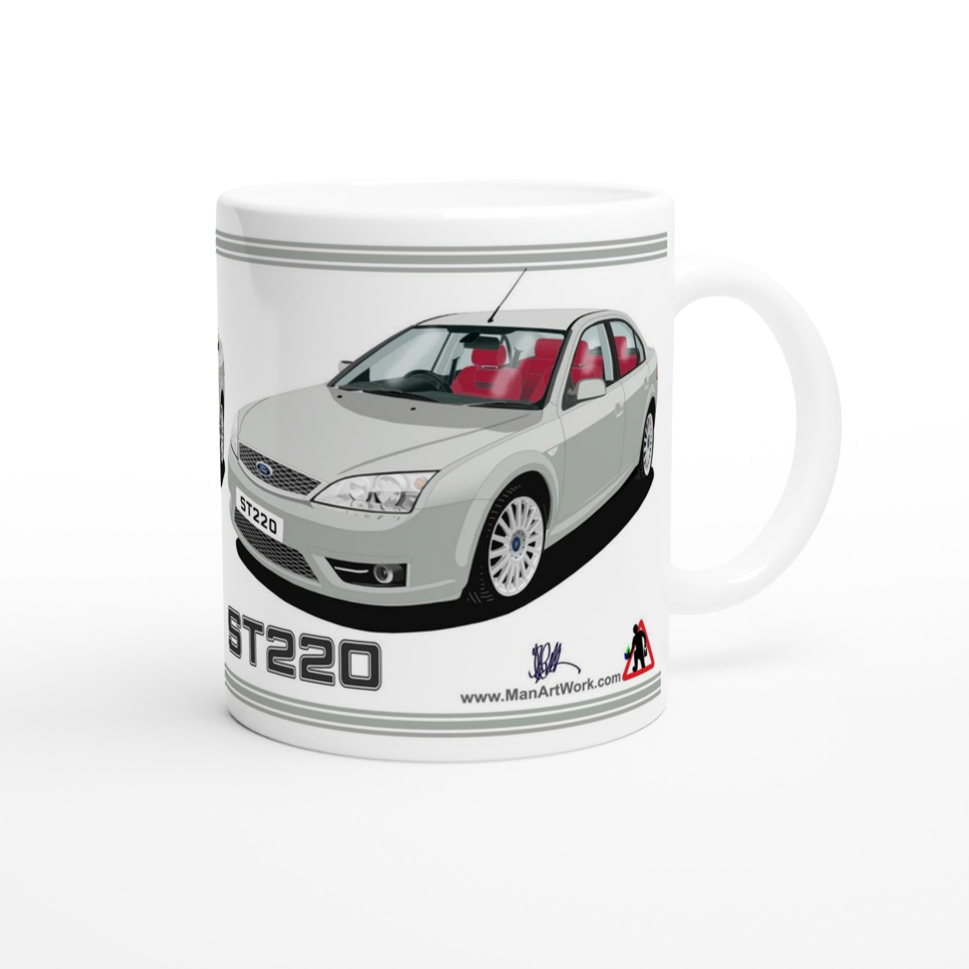 Ford Mondeo ST220  in Silver & Red Art Mug