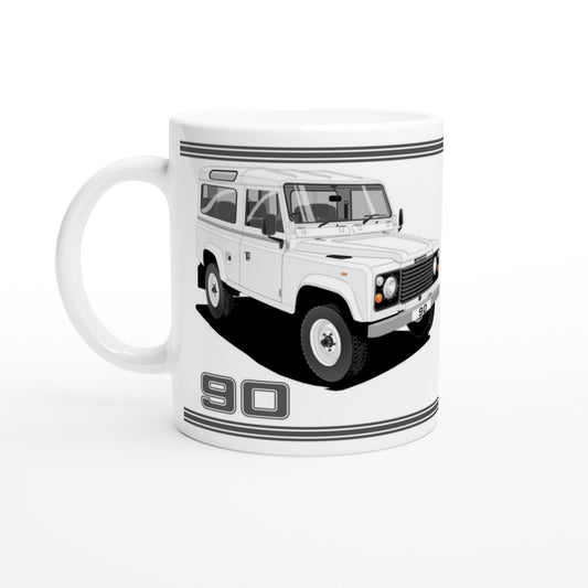 Land Rover 90 7 seater in Wite  Art Mug