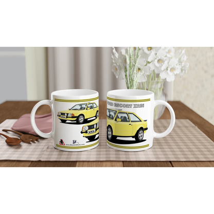 Ford Escort Mk3 XR3i in Yellow Art Mug