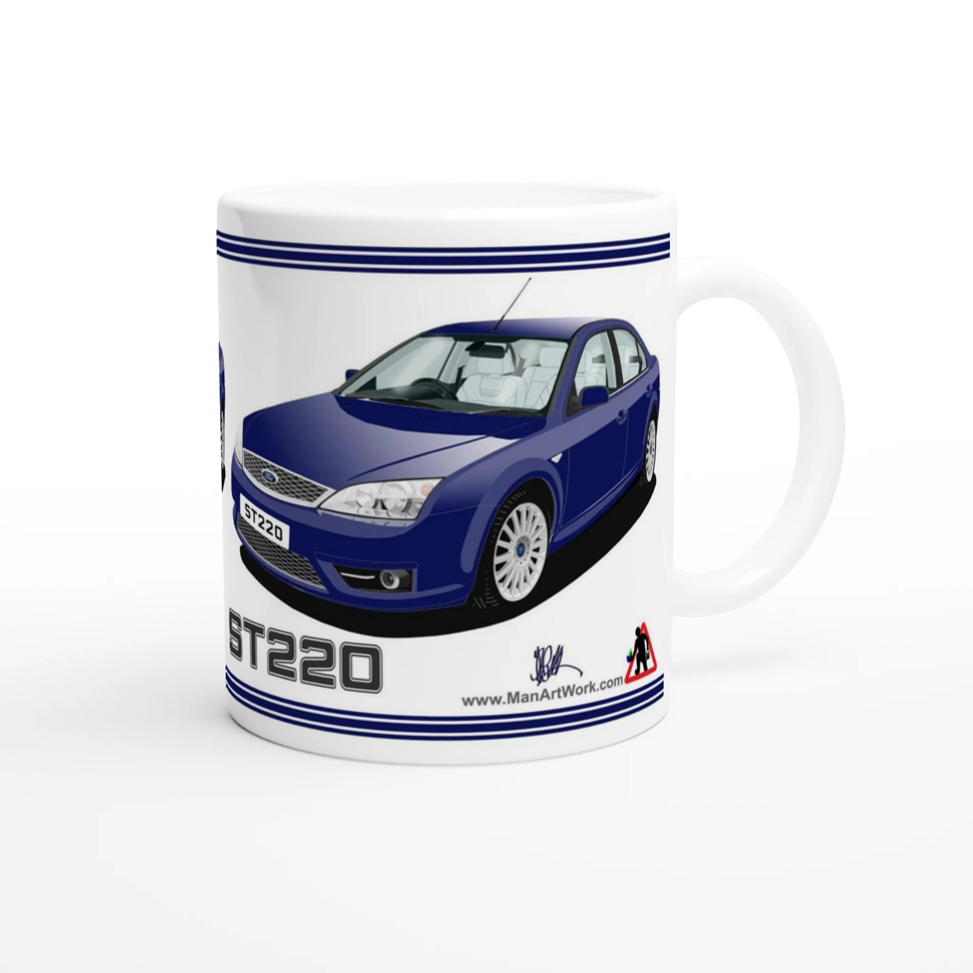 Ford Mondeo ST220  in Blue & White Art Mug