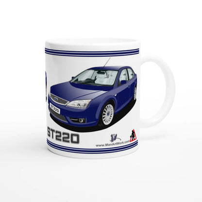 Ford Mondeo ST220  in Blue & White Art Mug