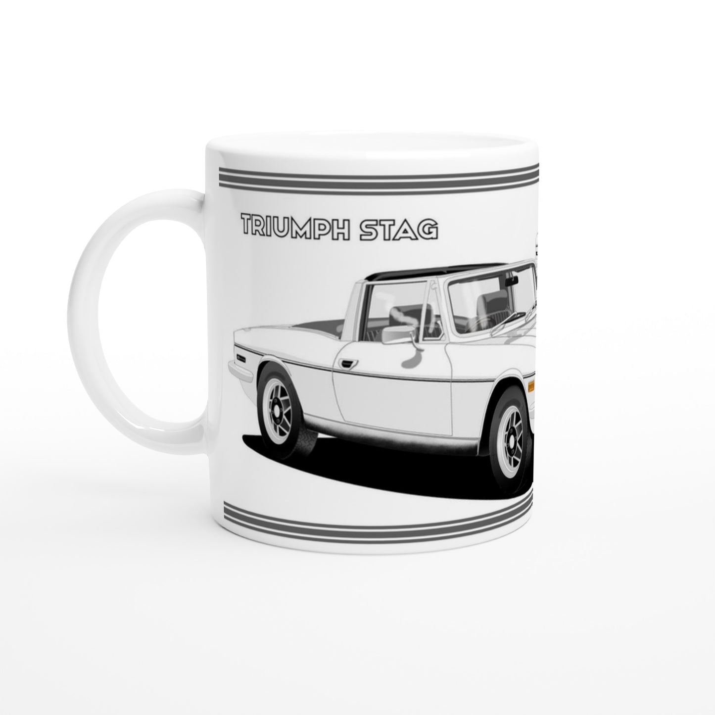Triumph Stag  White and Black 76-77 Car Mug