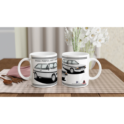 Ford Fiesta Mk1 1300S in Silver & Black Art Mug
