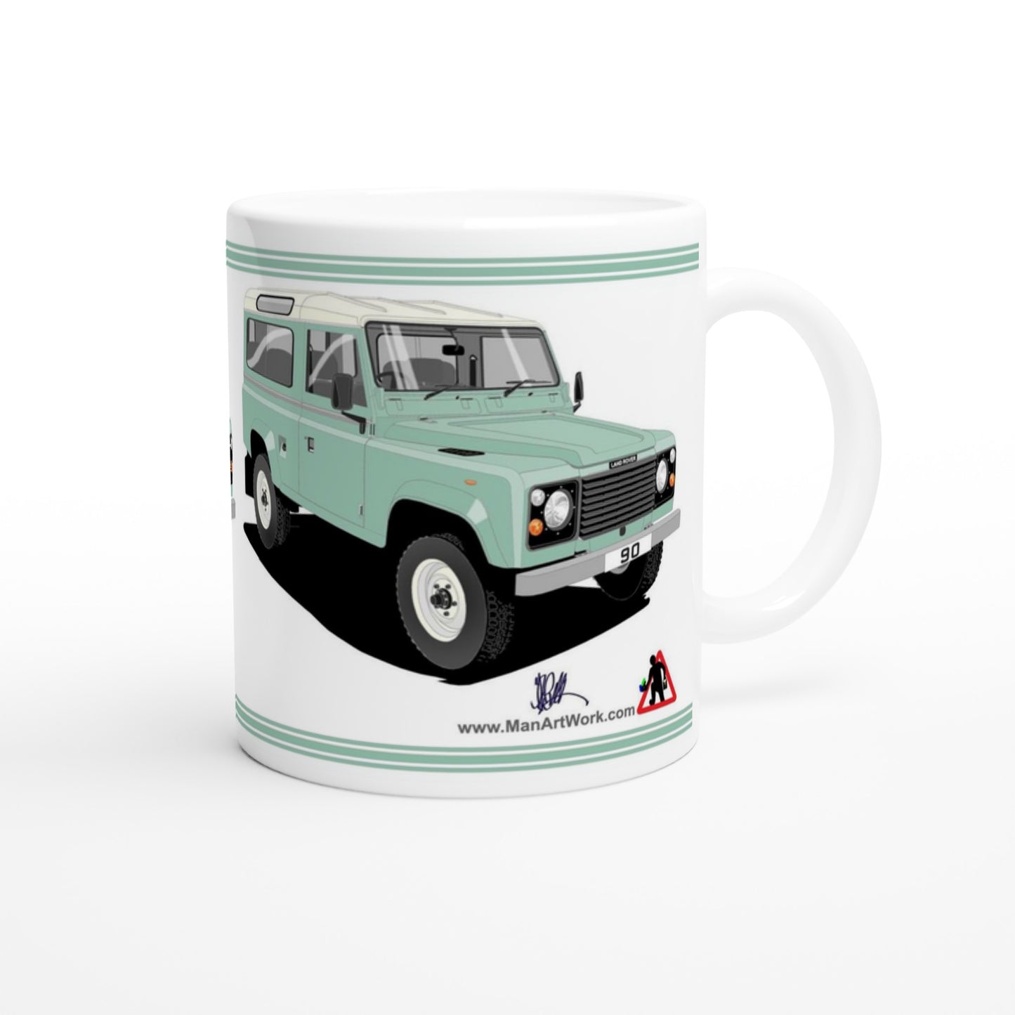 Land Rover 90 7 seater in Light Green  Art Mug
