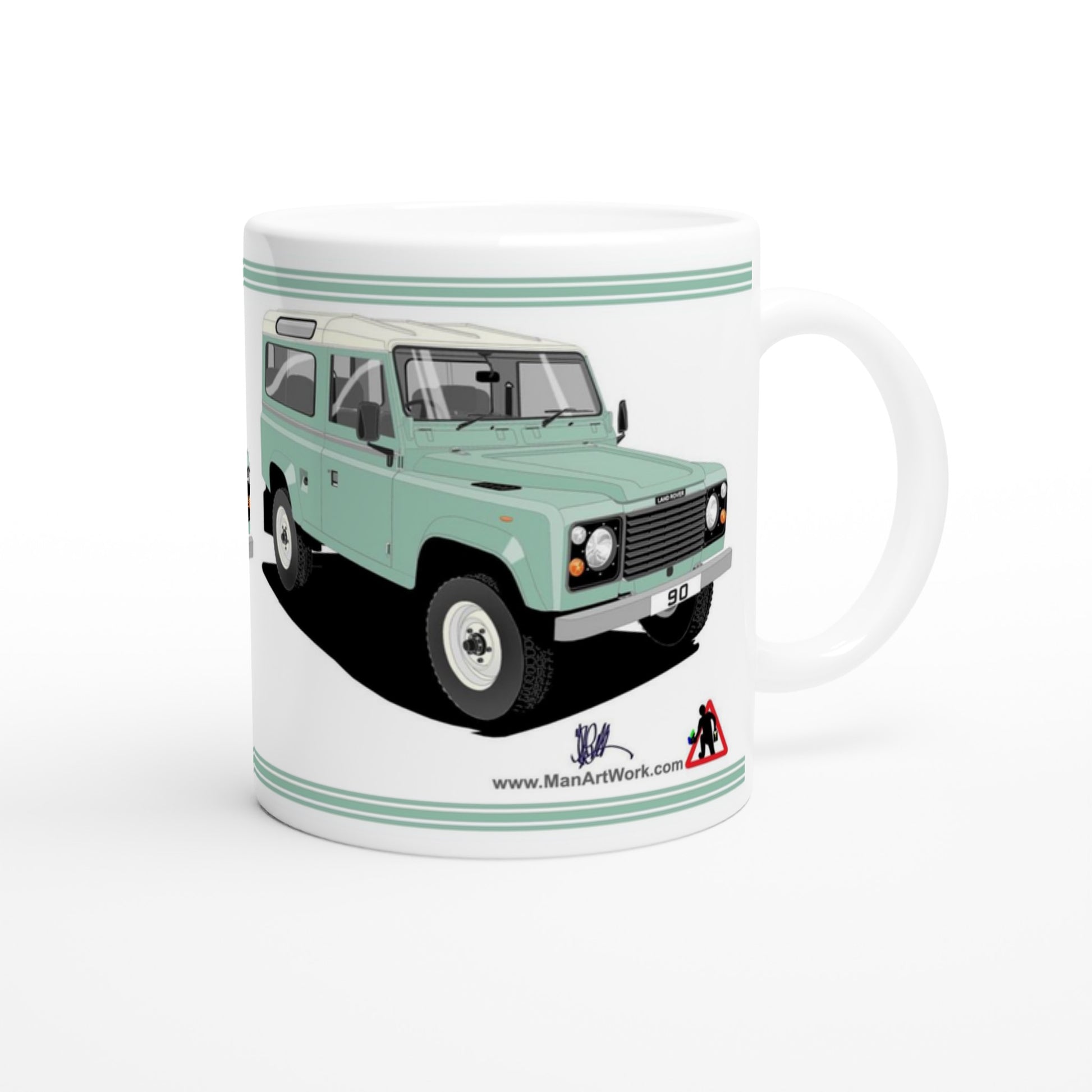 Land Rover 90 7 seater in Light Green  Art Mug