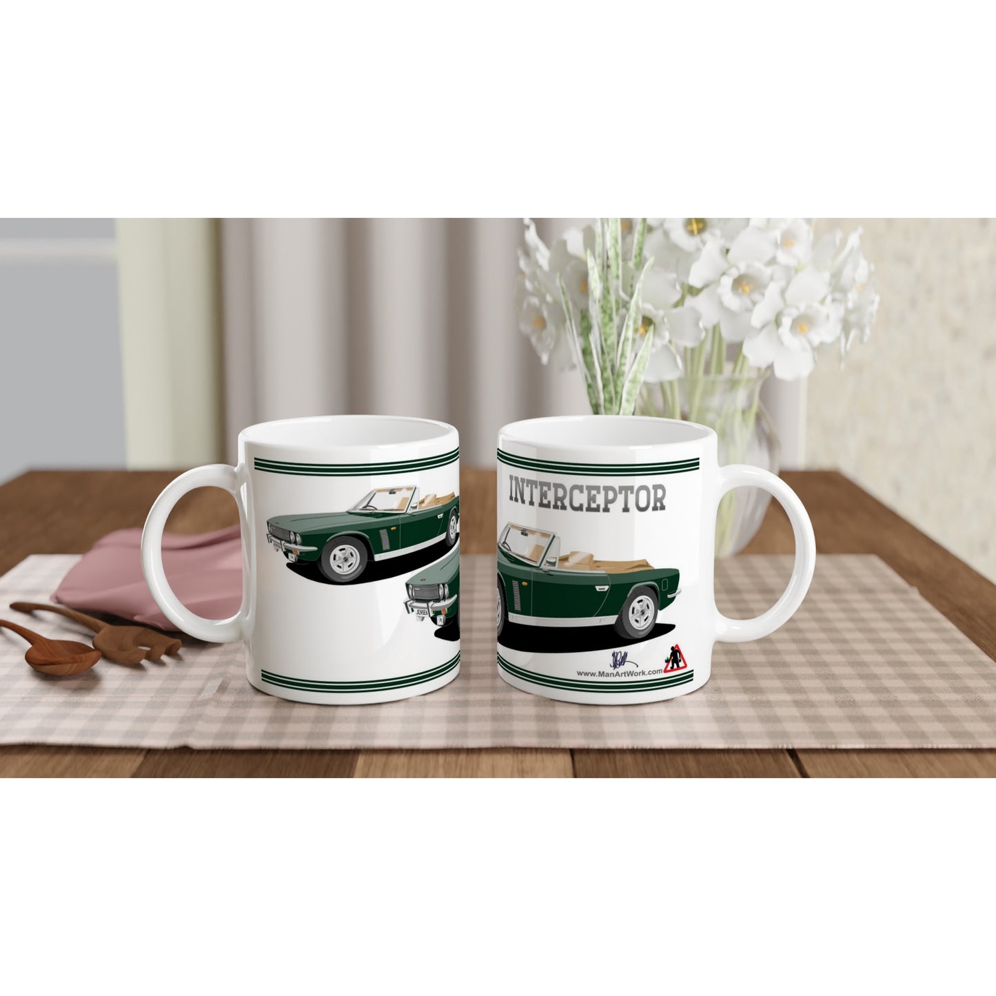 Jensen Interceptor Mk3 Convertible in Green Art Mug