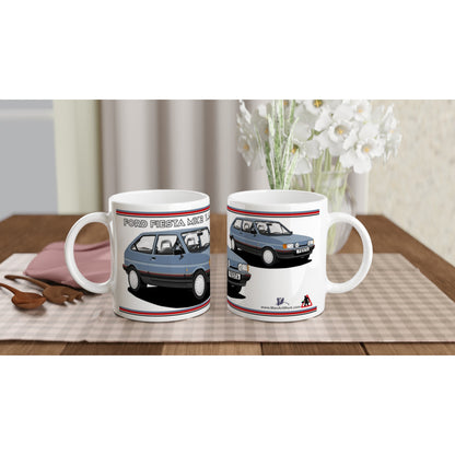 Ford Fiesta Mk2 1.4S in Blue Art Mug