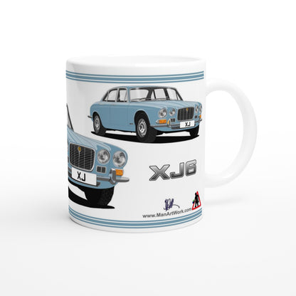 Jaguar XJ6 Mk1 in Blue Art Mug