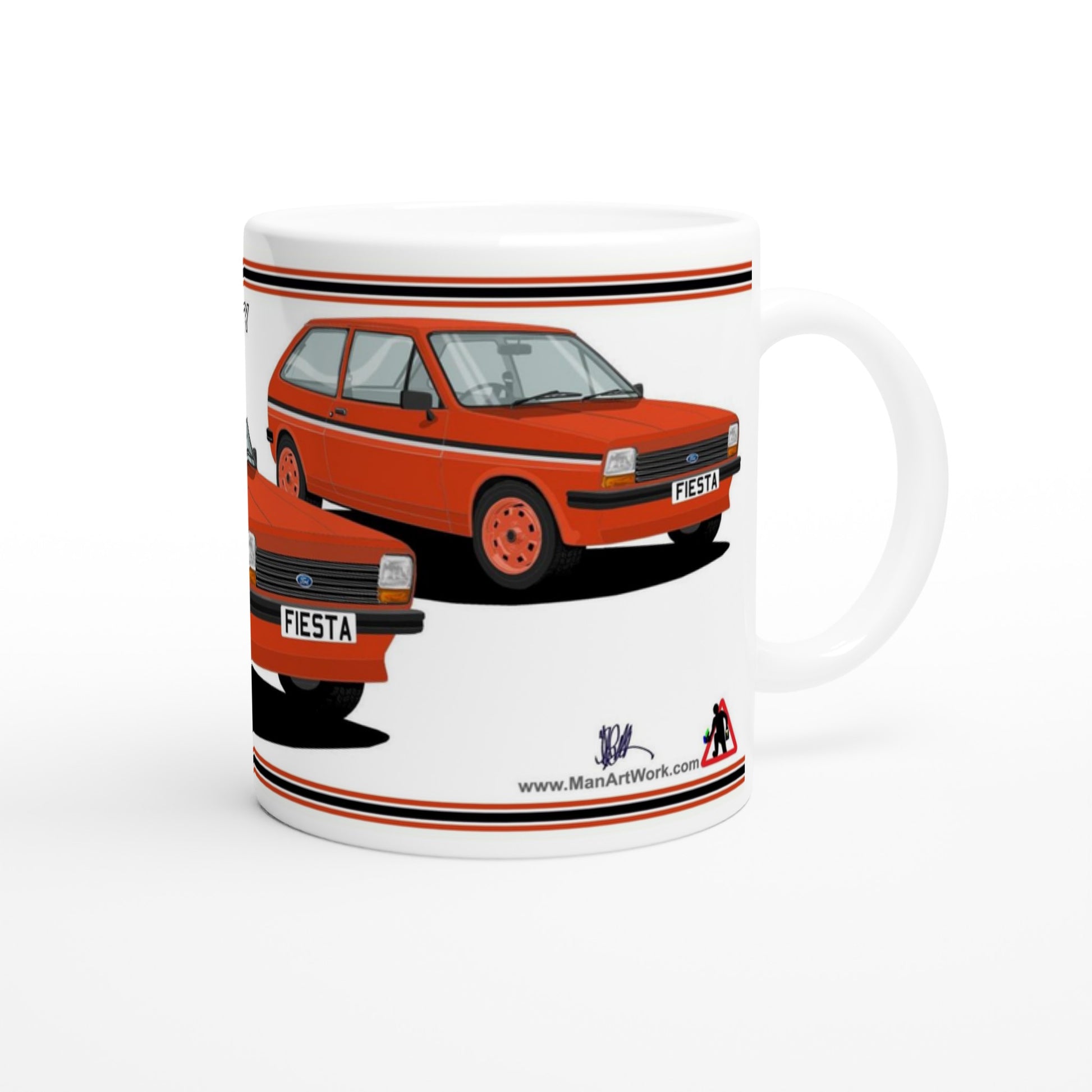 Ford Fiesta Mk1 Firefly in Red Art Mug