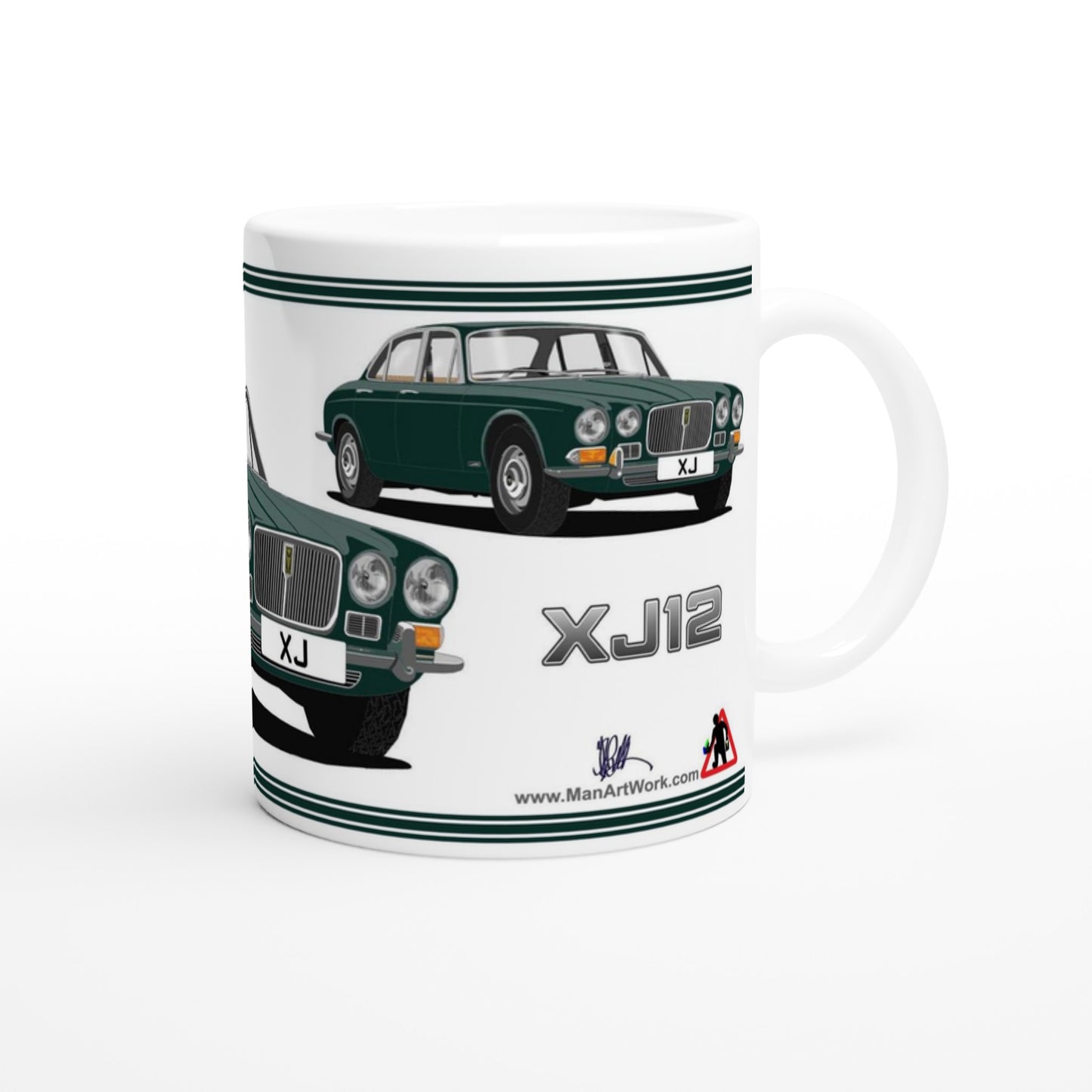 Jaguar XJ12 Mk1 in Dark-Green Art Mug