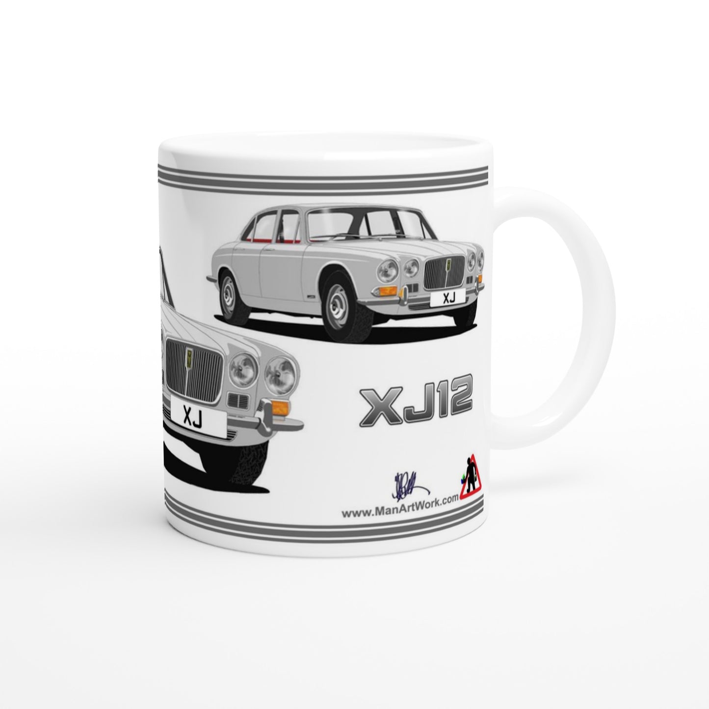 Jaguar XJ12 Mk1 in Silver Art Mug