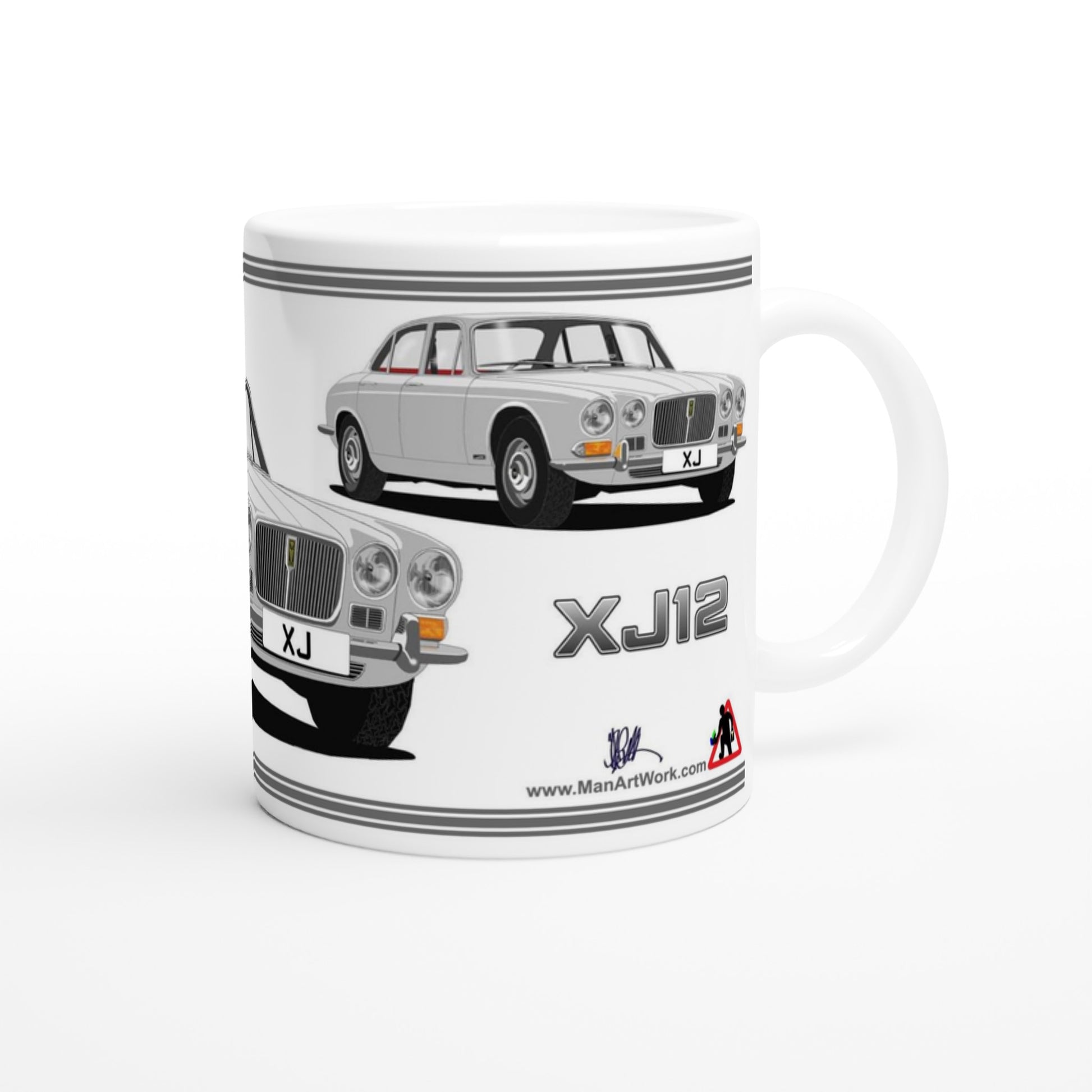 Jaguar XJ12 Mk1 in Silver Art Mug