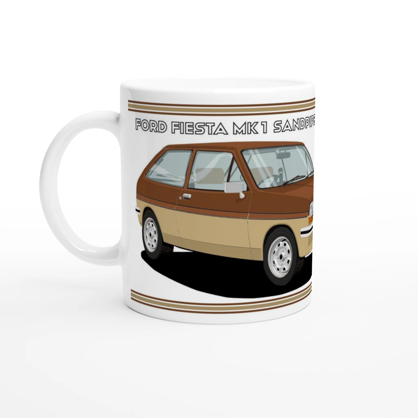 Ford Fiesta Mk1 Sandpiper in Brown Art Mug