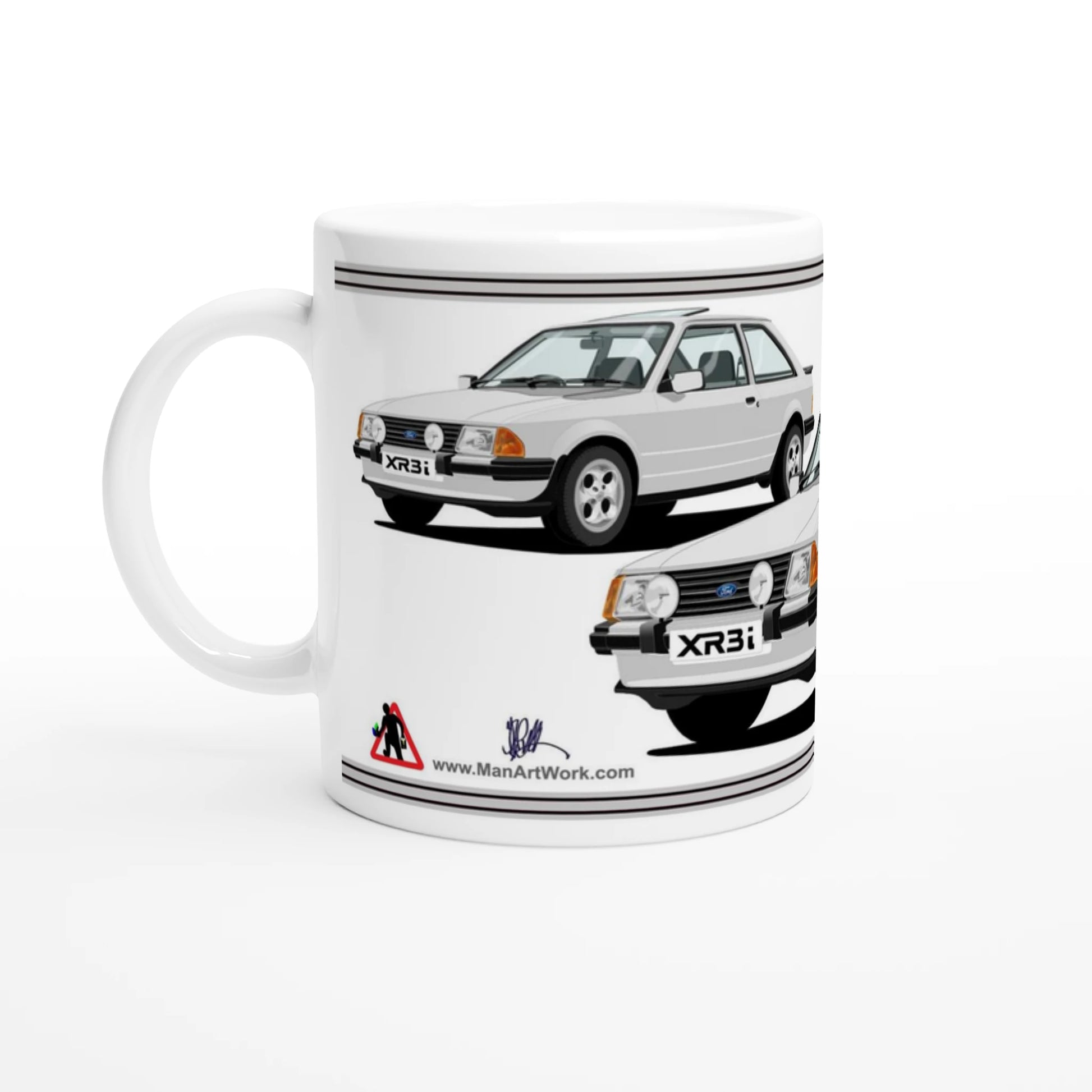 Ford Escort Mk3 XR3i in Silver Art Mug