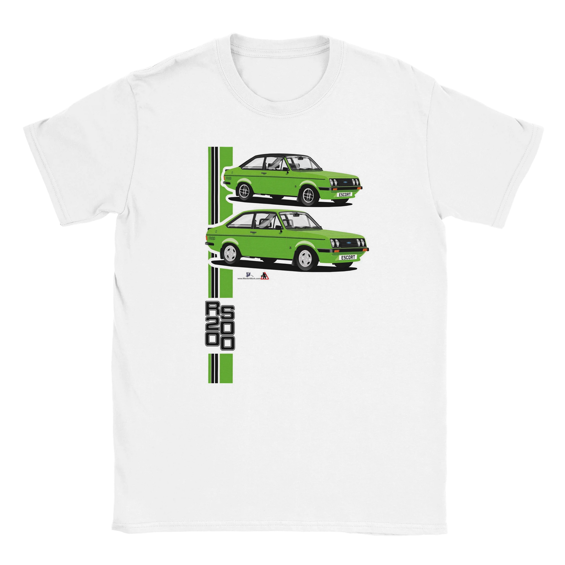Ford Escort Mk2 RS2000 T Shirt (Bright Green Car)