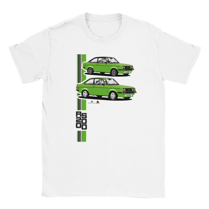 Ford Escort Mk2 RS2000 T Shirt (Bright Green Car)