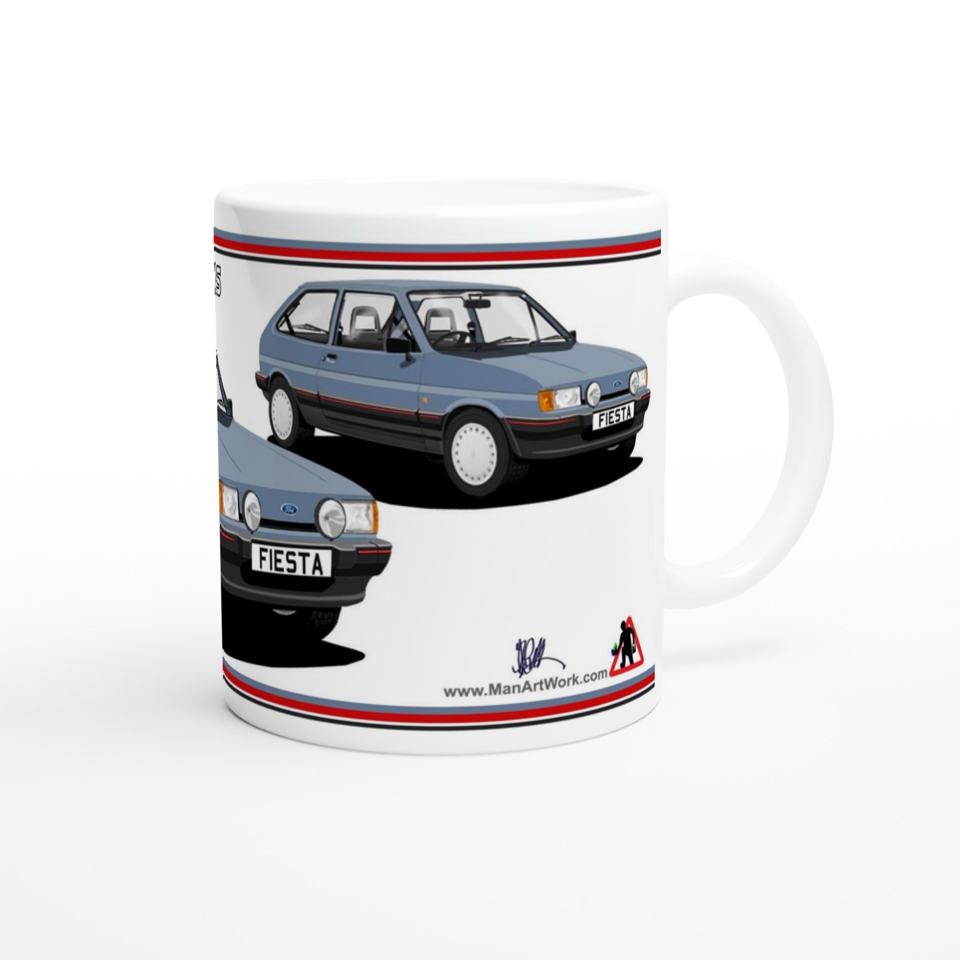 Ford Fiesta Mk2 1.4S in Blue Art Mug
