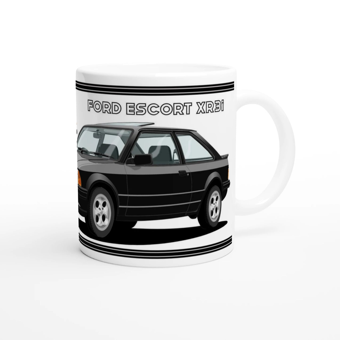 Ford Escort Mk3 XR3i in Black Art Mug