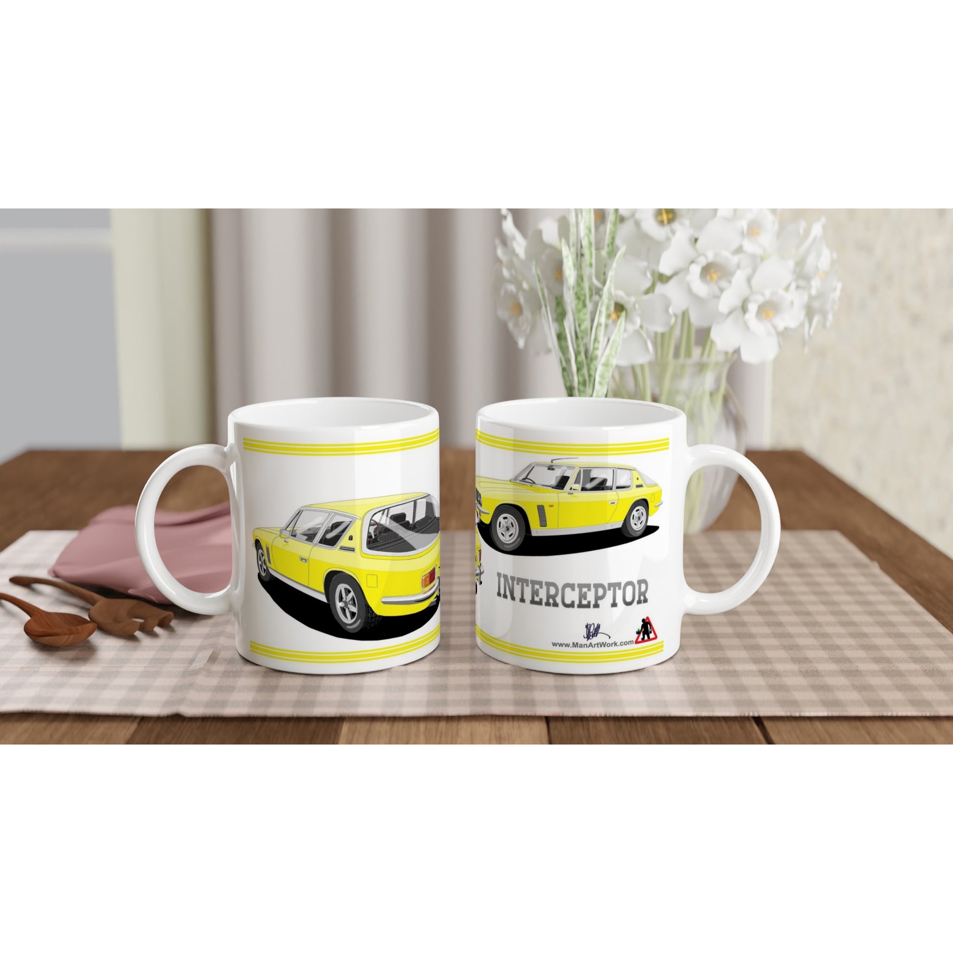 Jensen Interceptor Mk3 in Yellow Art Mug
