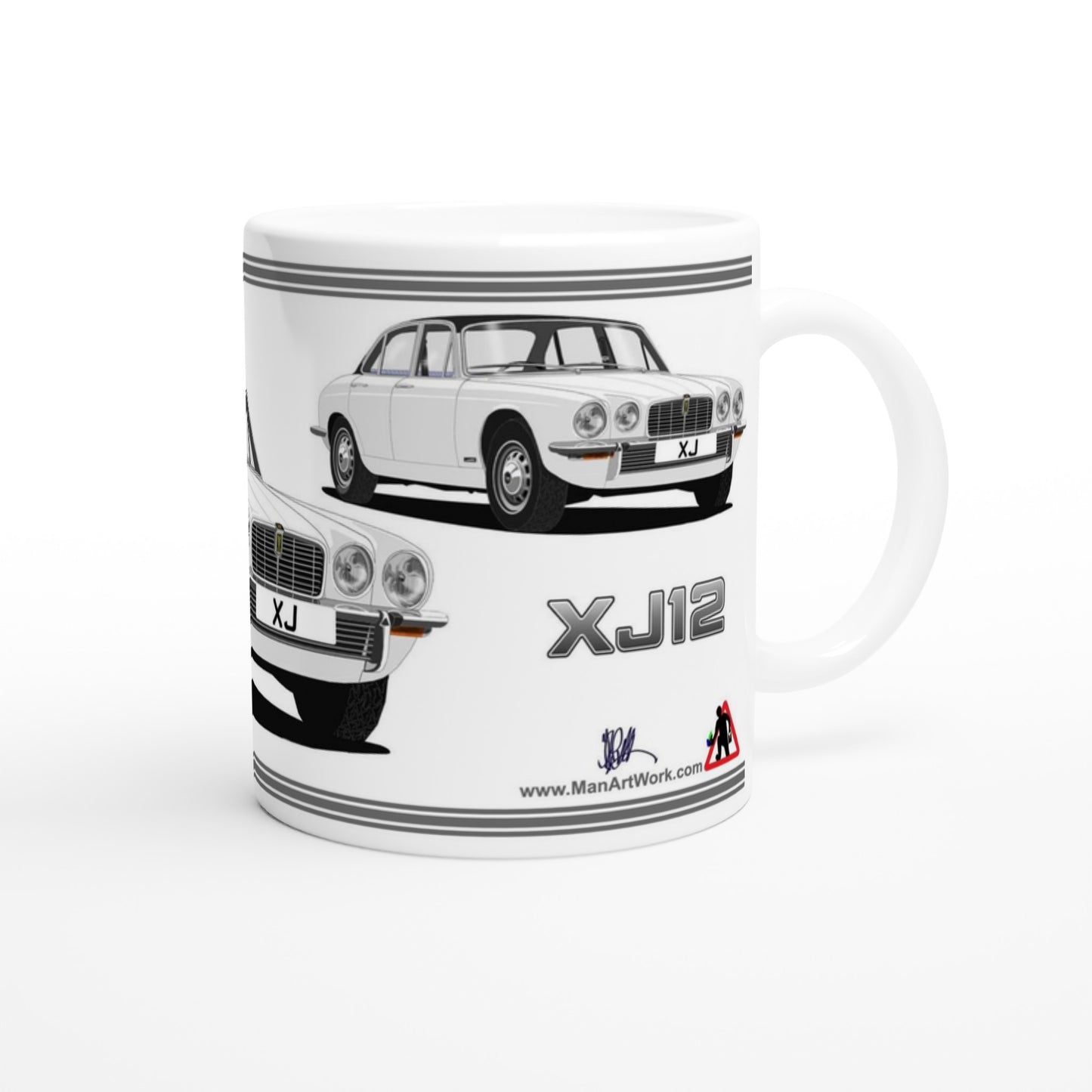 Jaguar XJ12 Mk2 in White Art Mug