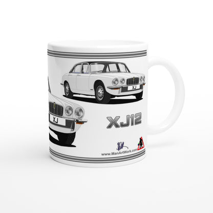 Jaguar XJ12 Mk2 in White Art Mug