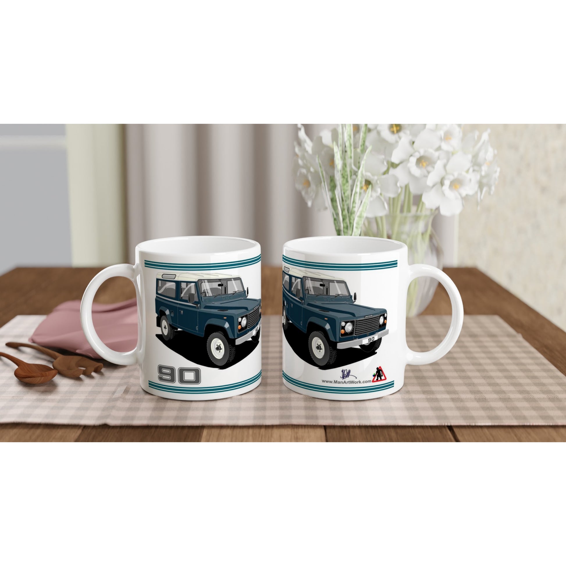 Land Rover 90 7 seater in Dark Blue  Art Mug