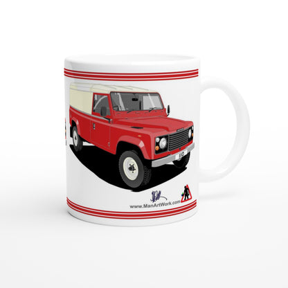 Land Rover 110 in Red Art Mug