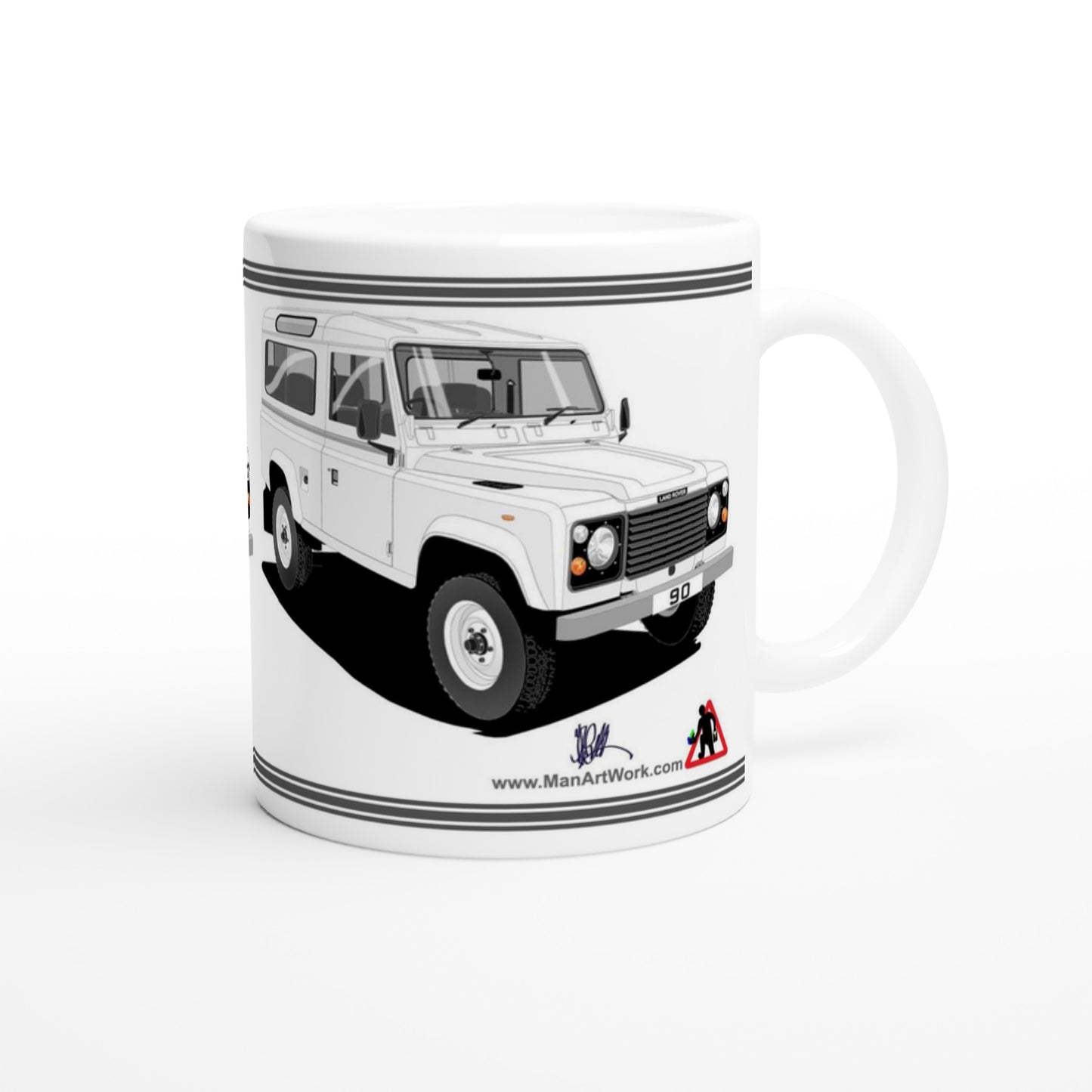 Land Rover 90 7 seater in Wite  Art Mug