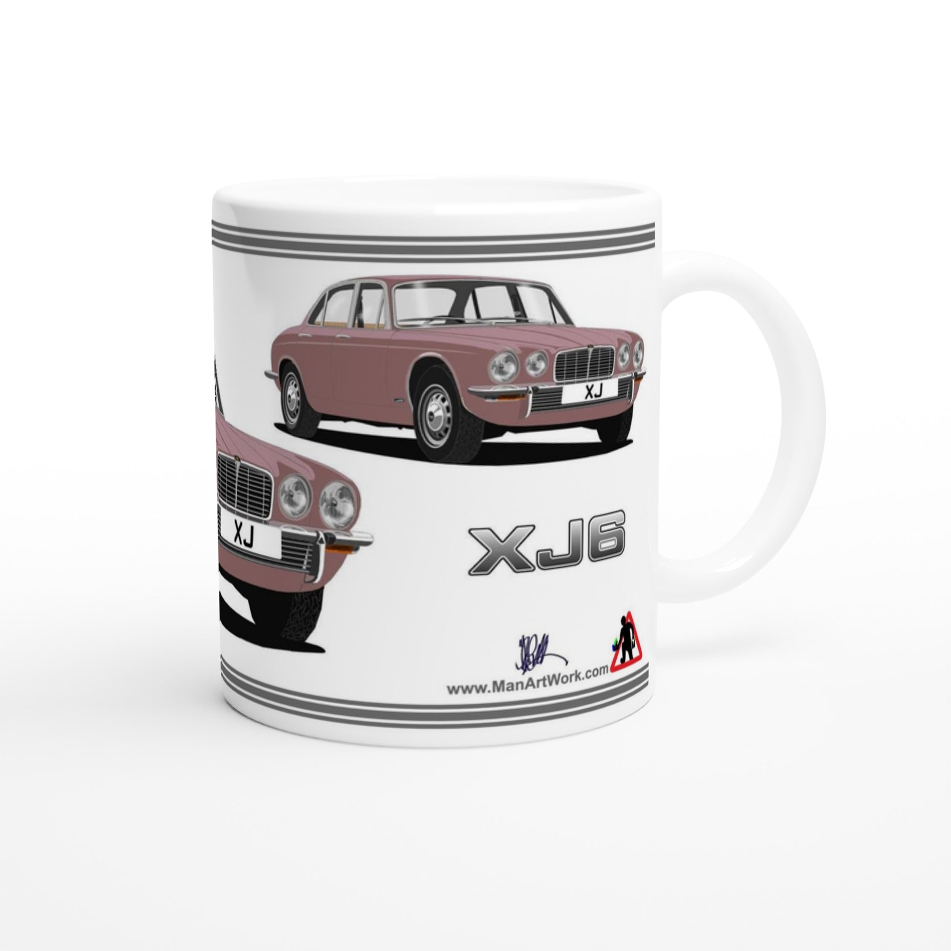 Jaguar XJ6 Mk2 in Pink Art Mug