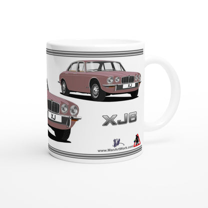 Jaguar XJ6 Mk2 in Pink Art Mug