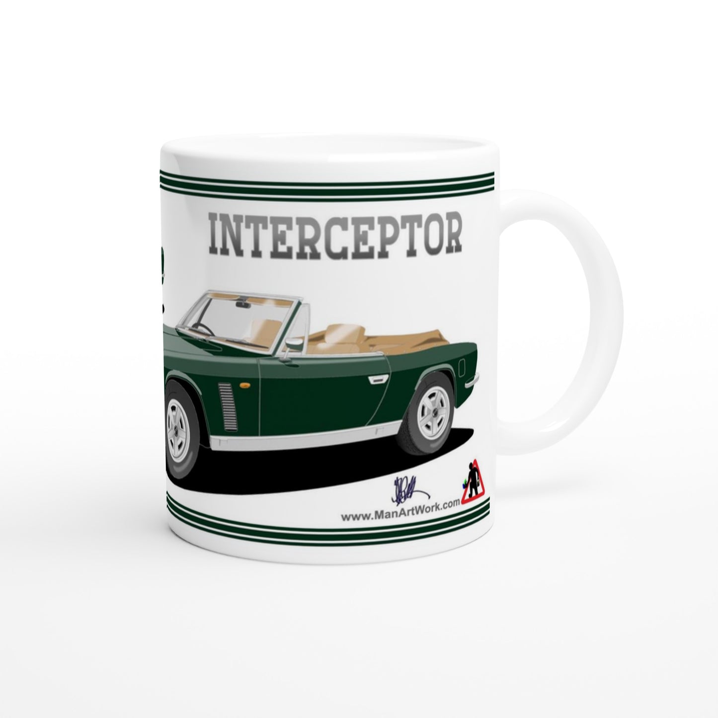 Jensen Interceptor Mk3 Convertible in Green Art Mug