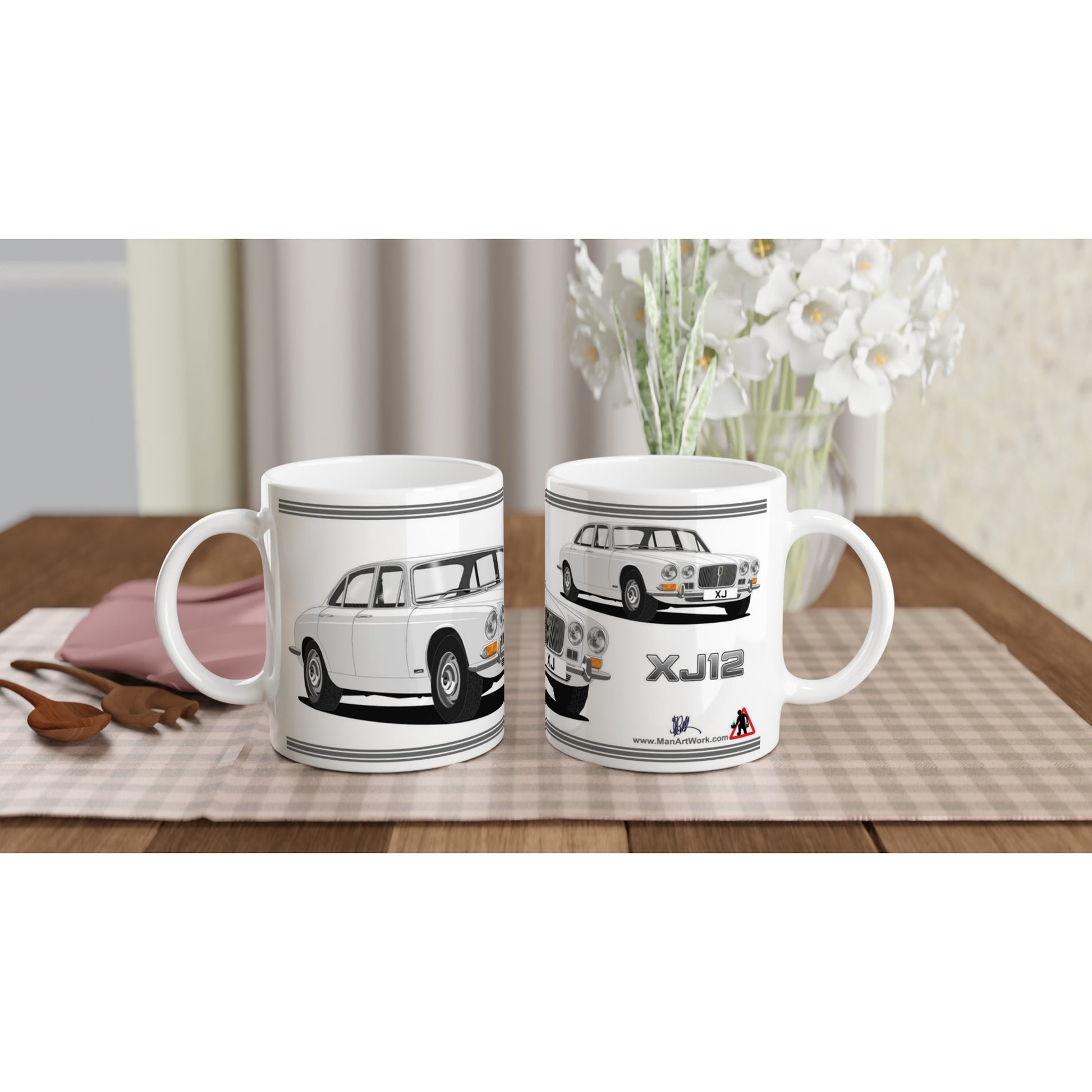 Jaguar XJ12 Mk1 in White Art Mug